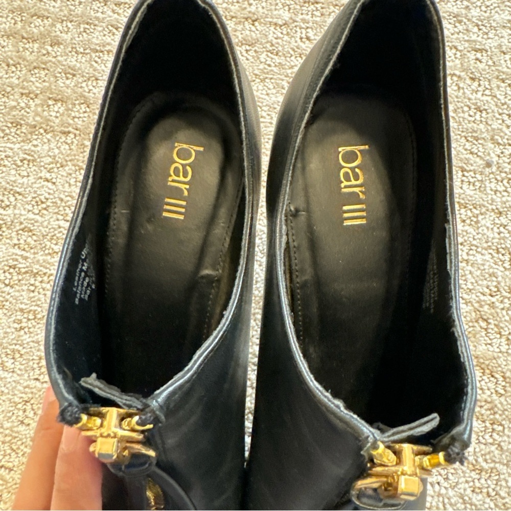 Bar III Womens Stiletto Heels Pumps Black Booties Size 6.5 Carine Zip Leather - Picture 10 of 14